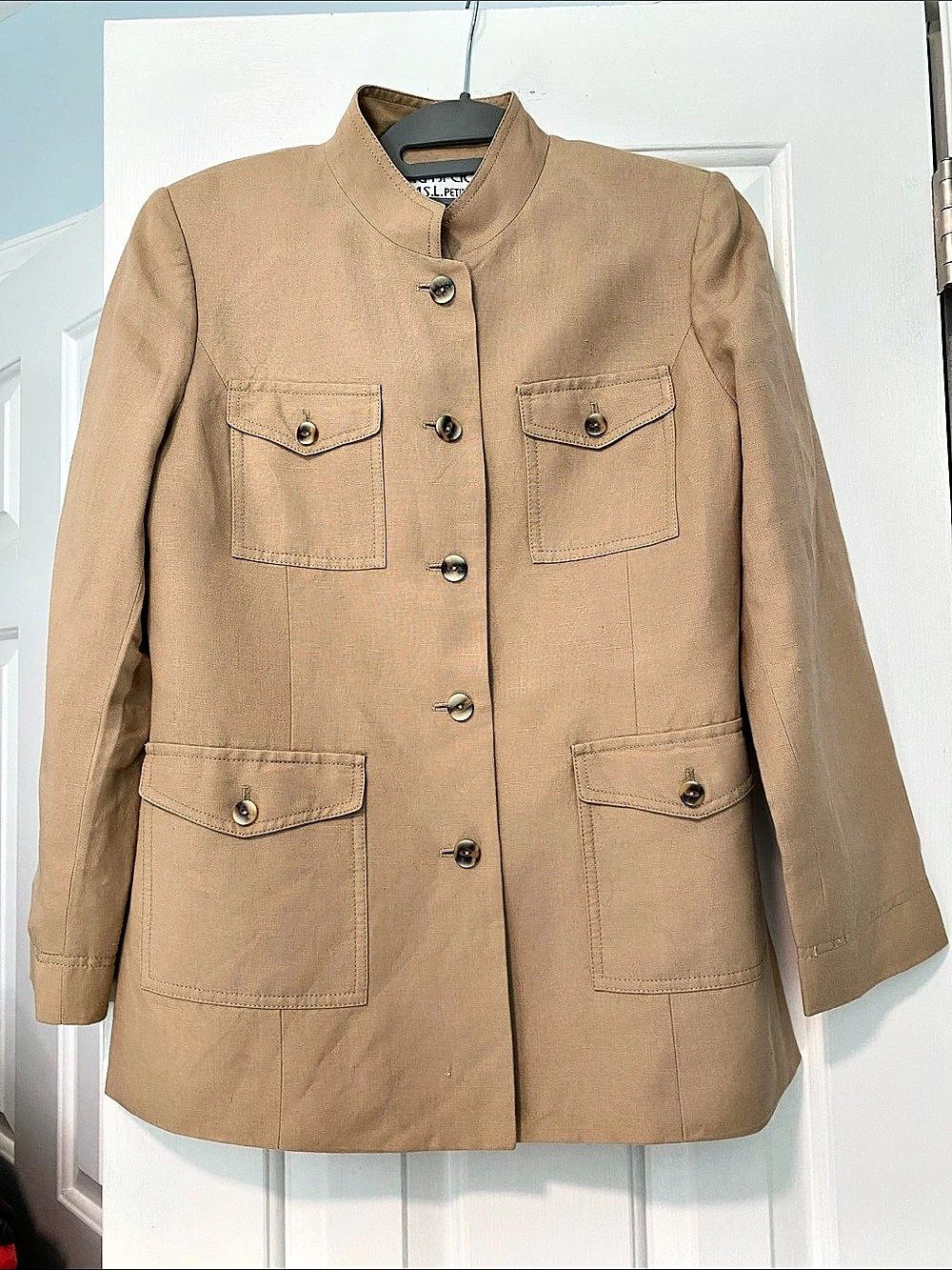 Kasper A.S.L. Petite Utility Jacket Linen Blend Size 6P